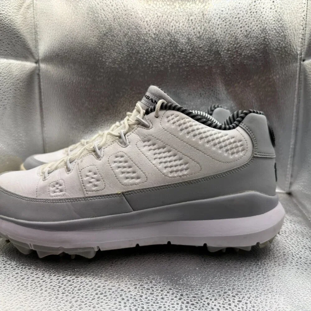 Size 11 Nike Air Jordan Retro 9 White‎ Wolf Gray Mens Golf Sneakers 833798-103